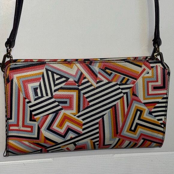 Tory Burch Kerrington geometric T leather crossbody purse bag - Picture 7 of 11